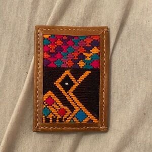 Colorful Embroidered Card Holder